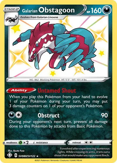Galarian Obstagoon SV080/SV122 - Shining Fates: Shiny Vault - Holofoil