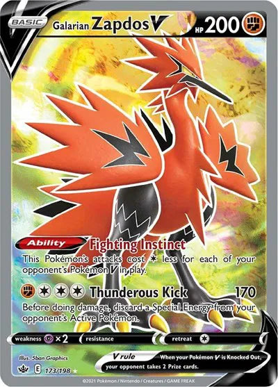 Galarian Zapdos V 173/198 - Chilling Reign - Holofoil