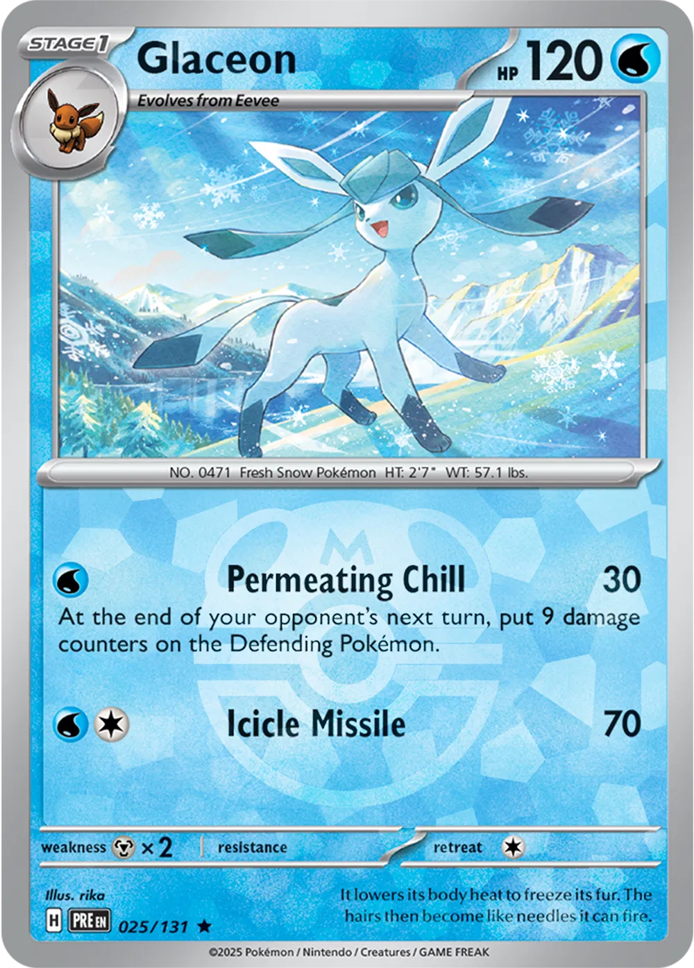 Glaceon 025/131 - Prismatic Evolutions - Master Ball Pattern