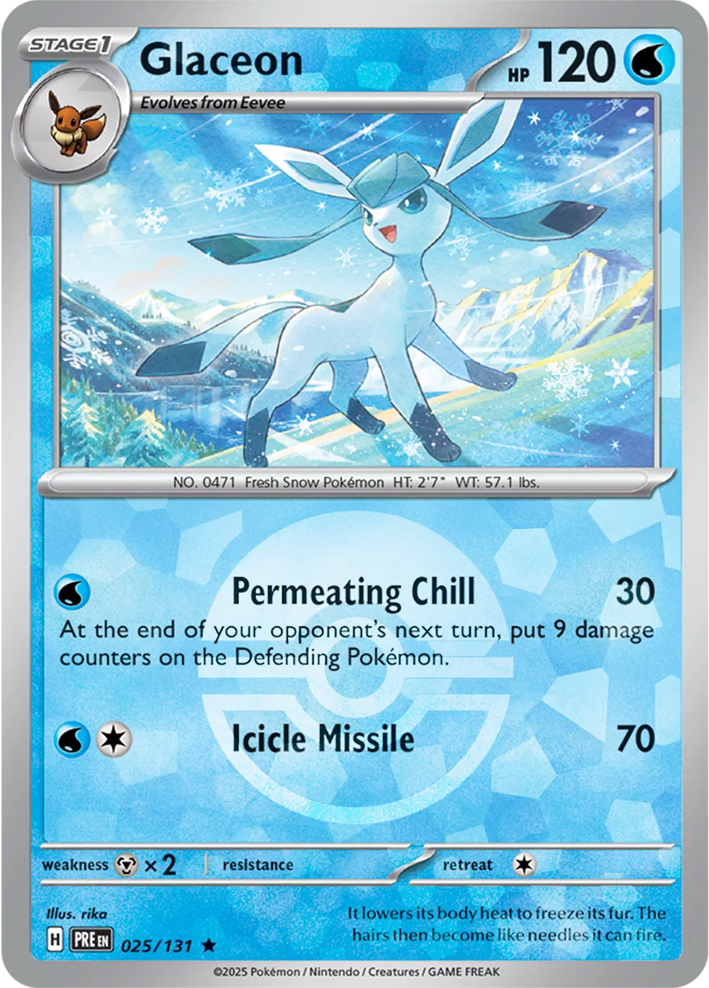 Glaceon 025/131 - Prismatic Evolutions - Poke Ball Pattern
