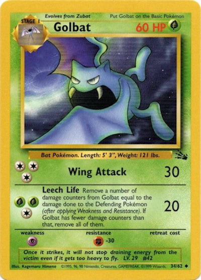 Golbat 34/62 – Fossil (Unbegrenzt) – Normal