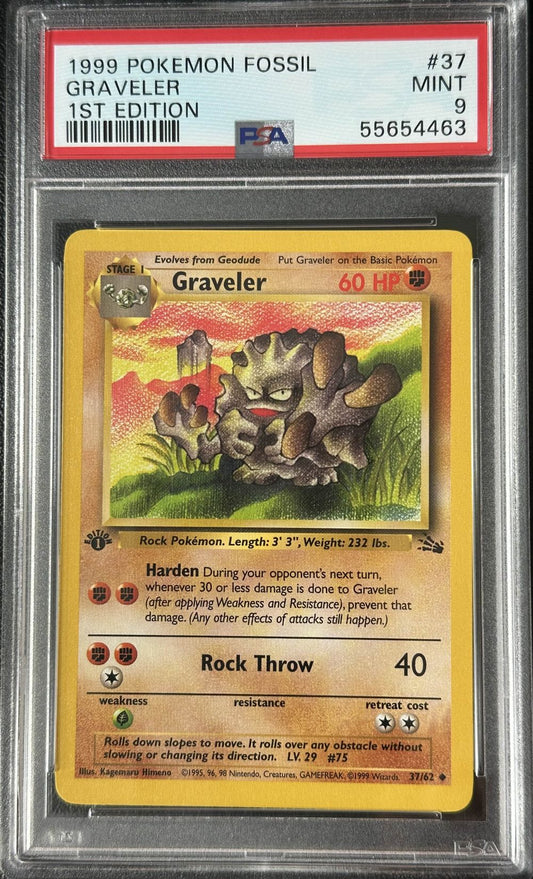 Graveler 1st Edition (PSA 9) 37/62 - Fossil – Normal