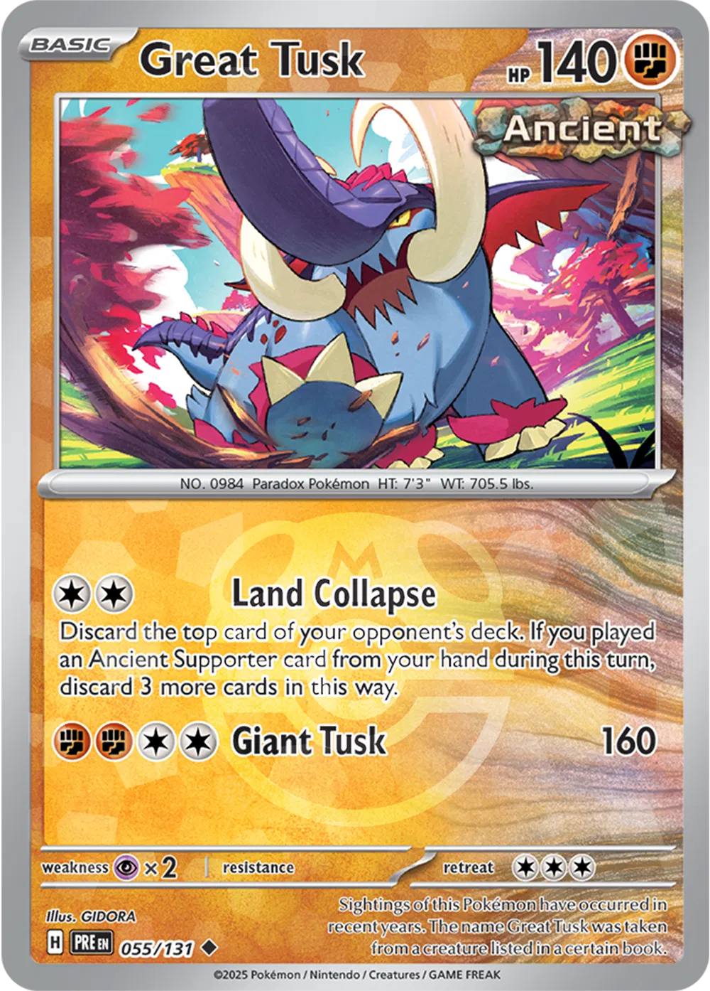 Great Tusk 055/131 - Prismatic Evolutions - Master Ball Pattern