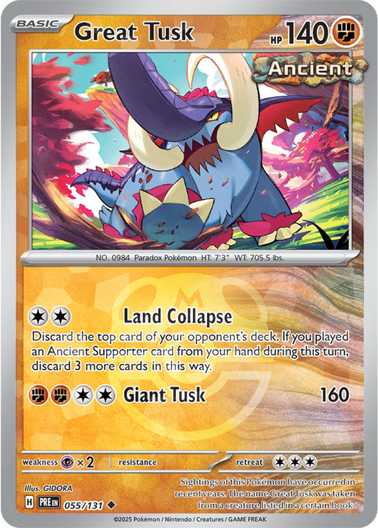 Great Tusk 055/131 - Prismatic Evolutions - Master Ball Pattern