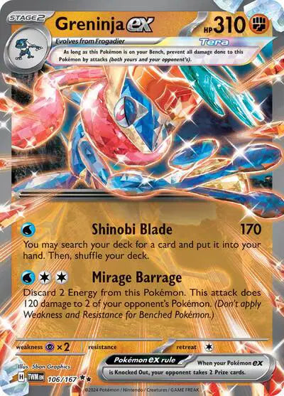 Greninja ex 106/167 – Twilight Masquerade – Holofoil