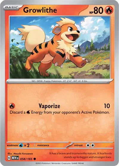 Growlithe 058/165 - Scarlet & Violet 151 - Reverse Holofoil