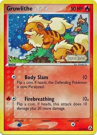 Growlithe 55/101 - EX Hidden Legends - Reverse Holofoil