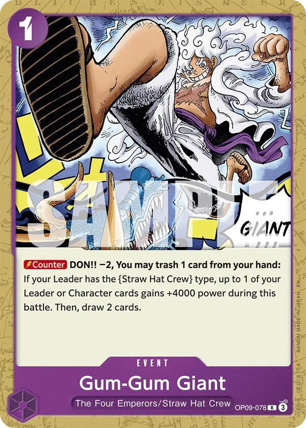 Gum-Gum Giant (Reprint) OP09-078 - Starter Deck 26: PURPLE/BLACK Monkey.D.Luffy - Normal