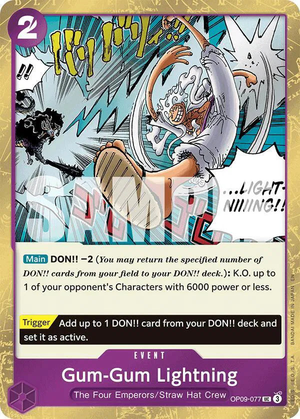 Gum-Gum Lightning (Pirate Foil) OP09-077 - The Best Vol.2 - Foil