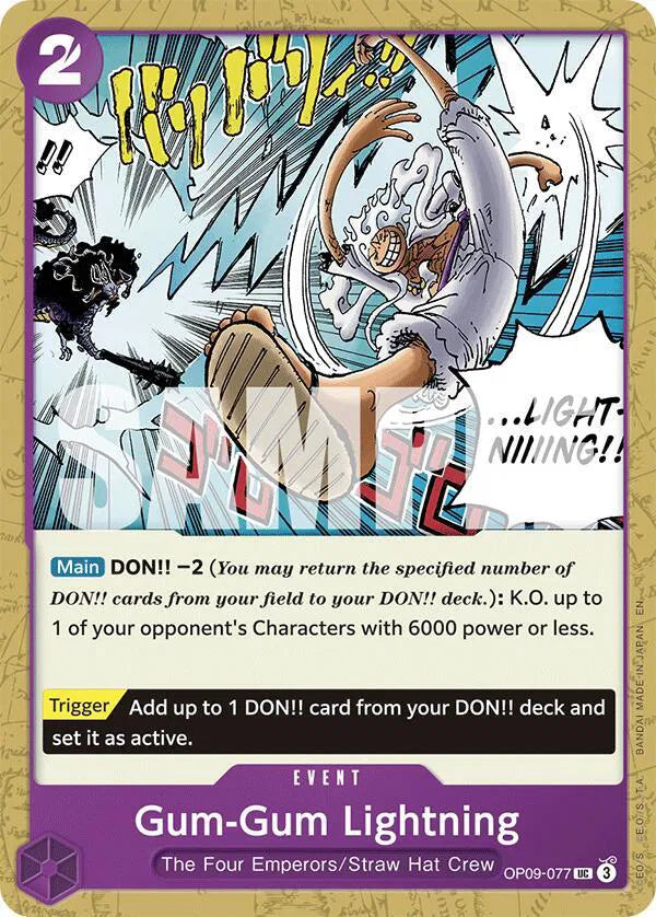 Gum-Gum Lightning (Reprint) OP09-077 - Starter Deck 26: PURPLE/BLACK Monkey.D.Luffy - Normal