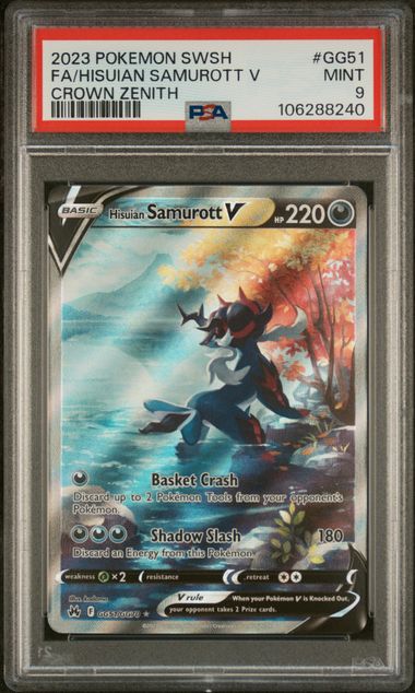 Hisuian Samurott V (PSA 9) GG51/GG70 - Crown Zenith: Galarian Gallery - Holofoil