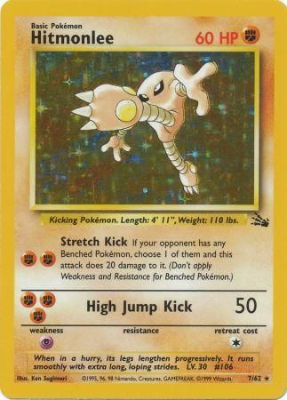 Hitmonlee 7/62 - Fossil (Unlimitiert) - Holofolie