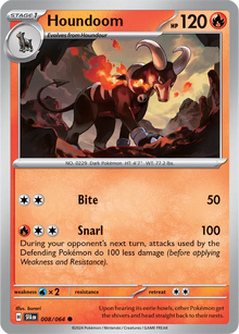Houndoom 008/064 - Shrouded Fable - Holofolie umgekehrt