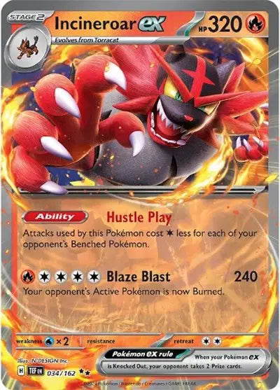 Incineroar ex 034/162 – Temporal Forces – Holofoil