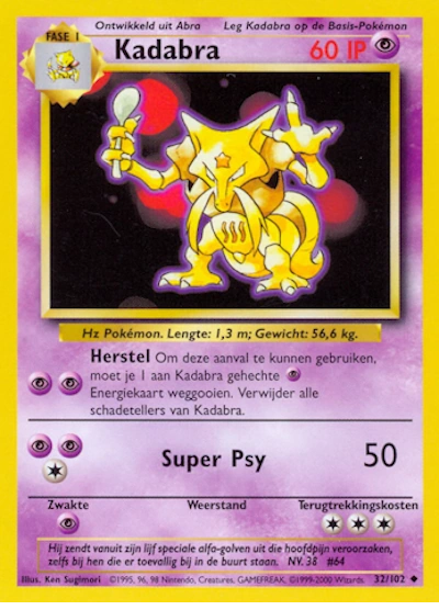 Kadabra (NL) 32/102 - Base Set (Unlimited) - Normal