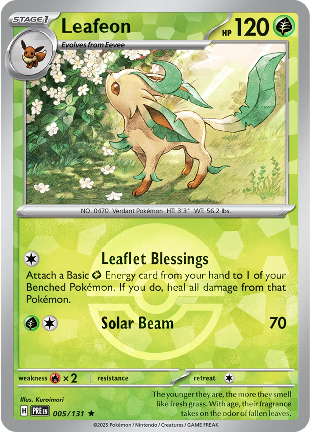 Leafeon 005/131 – Prismatic Evolutions – Poke Ball Pattern