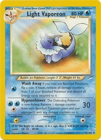 Light Vaporeon 52/105 - Neo Destiny (Unlimited) - Normal