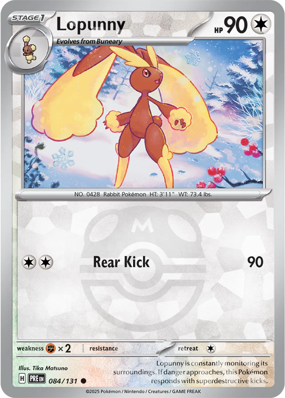 Lopunny 084/131 - Prismatic Evolutions - Master Ball Pattern