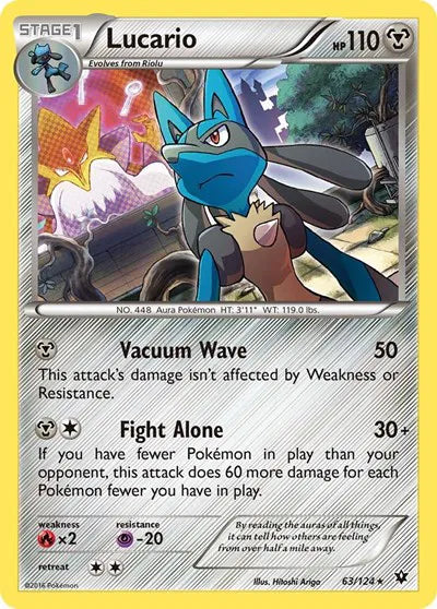 Lucario 63/124 - Fates Collide - Reverse Holofoil
