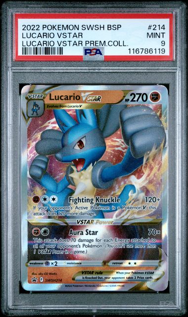 Lucario VSTAR (PSA 9) SWSH214 – Sword & Shield Promo – Holofoil