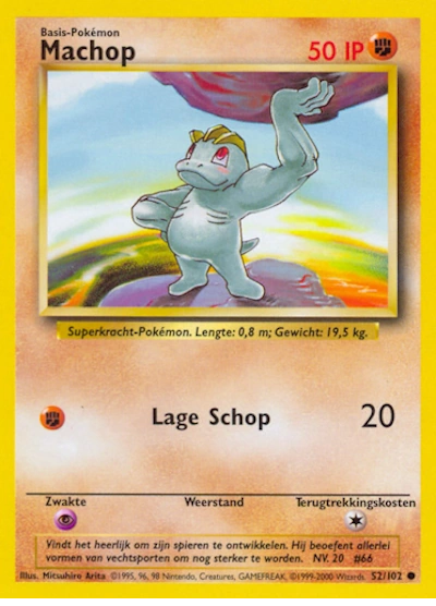 Machop (NL) 52/102 - Base Set (Unlimited) - Normal
