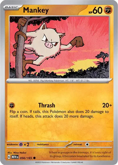 Mankey 056/165 - Scarlet & Violet 151 - Reverse Holofoil