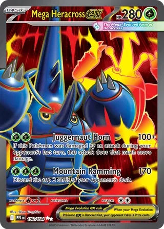 Mega Heracross ex 108/094 - Phantasmal Flames - Holofoil
