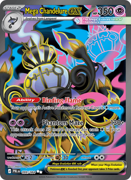 Mega Chandelure ex 099/084 - Pitch Black - Holofoil