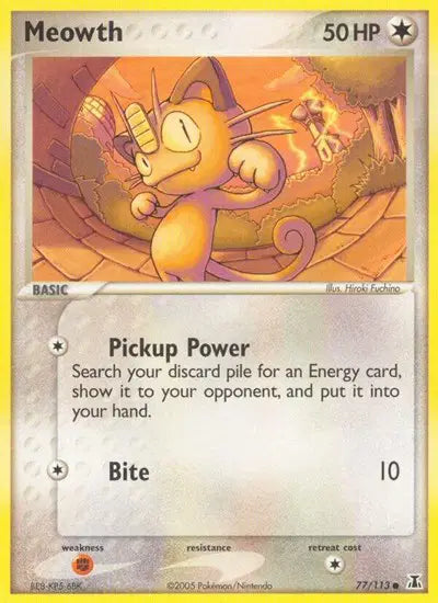 Meowth 77/113 - EX Delta Species - Normal