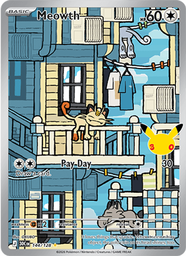 Meowth 144/128 - 30th Celebration - Holofoil