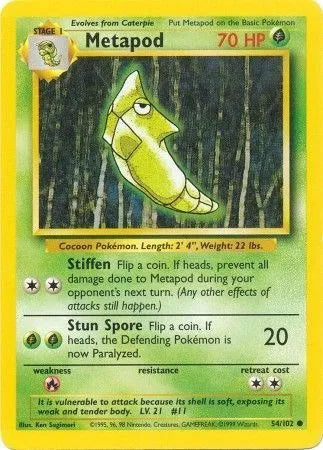 Metapod 54/102 - Base Set (Unlimited) - Normal