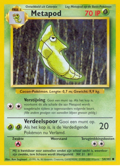 Metapod (NL) 54/102 - Base Set (Unlimited) - Normal