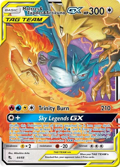 Moltres & Zapdos & Articuno GX 44/68 - Hidden Fates - Holofoil