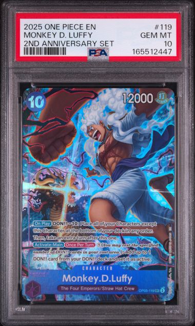 Monkey.D.Luffy (PSA 10) OP05-119 - 2nd Anniversary Set - Foil