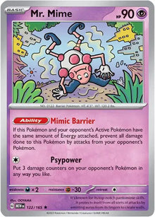 Mr. Mime 122/165 - Scarlet & Violet 151 - Holofoil