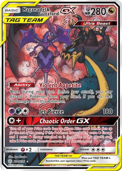 Naganadel & Guzzlord GX 224/236 - Cosmic Eclipse - Holofoil