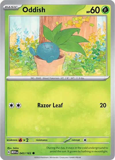 Oddish 043/165 - Scarlet & Violet 151 - Reverse Holofoil