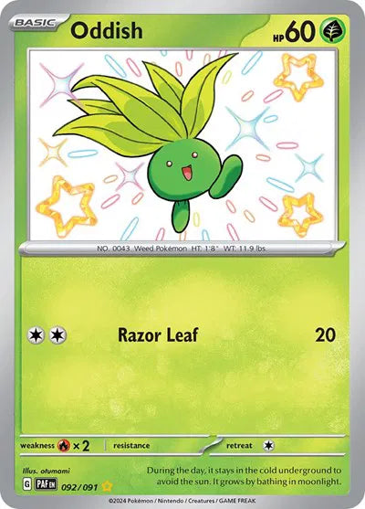 Oddish 092/091 - Paldean Fates - Holofoil