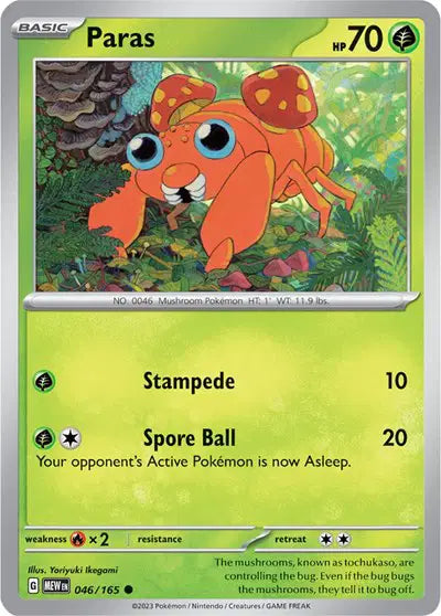 Paras 046/165 - Scarlet & Violet 151 - Reverse Holofoil