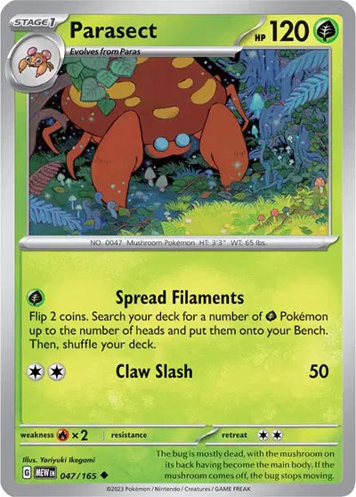 Parasect 047/165 - Scarlet & Violet 151 - Reverse Holofoil