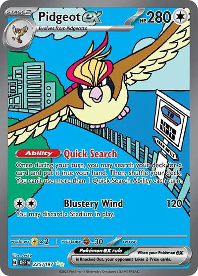 Pidgeot ex 225/197 - Obsidian Flames - Holofoil