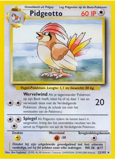 Pidgeotto (NL) 22/102 - Base Set (Unlimited) - Normal