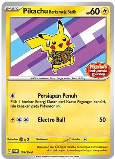 Pikachu Berkemeja Batik (ID) 154/SV-P - Scarlet & Violet Indonesian Promos - Normal