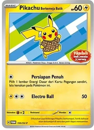 Pikachu Berkemeja Batik (ID) 155/SV-P - Scarlet & Violet Indonesian Promos - Normal
