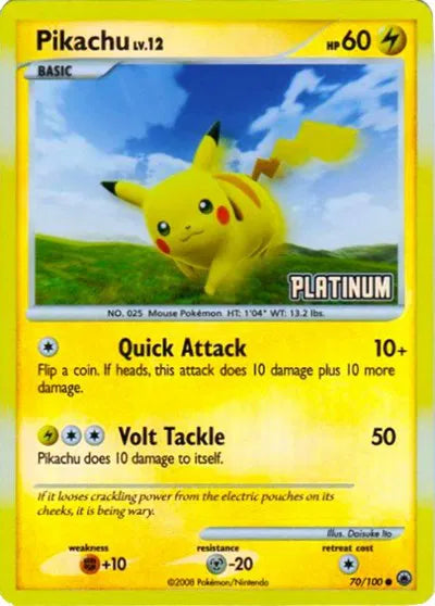 Pikachu Lv.12 (Platinum) 70/100 - Majestic Dawn - Reverse Holofoil