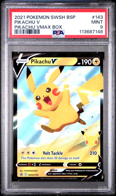 Pikachu V (PSA 9) SWSH143 – Sword & Shield Promo – Holofoil