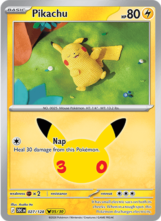 Pikachu 027/128 - 30th Celebration - Holofoil