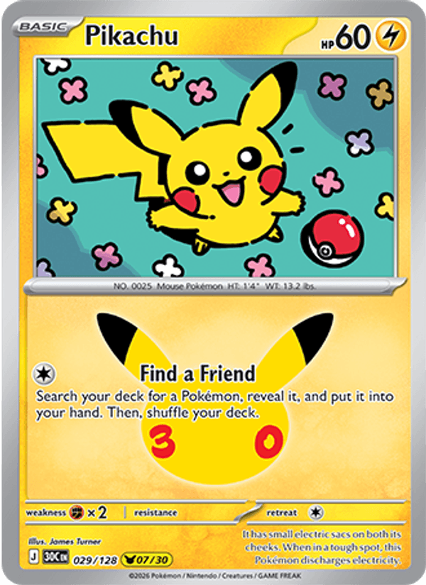 Pikachu 029/128 - 30th Celebration - Holofoil