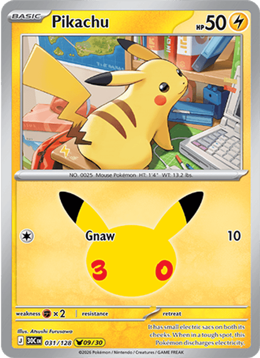 Pikachu 031/128 - 30th Celebration - Holofoil