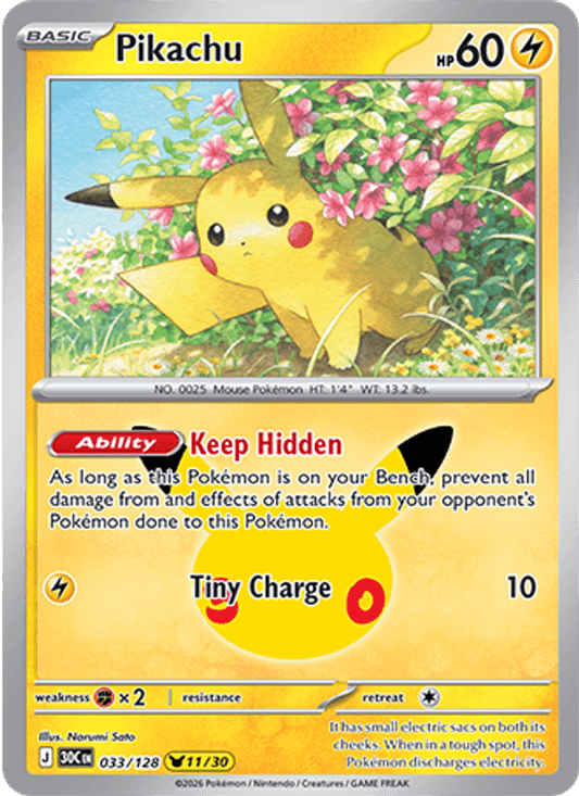 Pikachu 033/128 - 30th Celebration - Holofoil